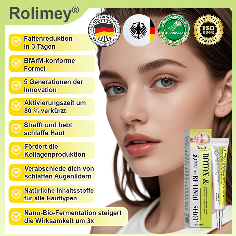 💛🐬Jetzt jugendliche Haut zurückgewinnen 💫Rolimey® Botox & Vita-A Retinol Shot Falten-Lift Straffungscreme