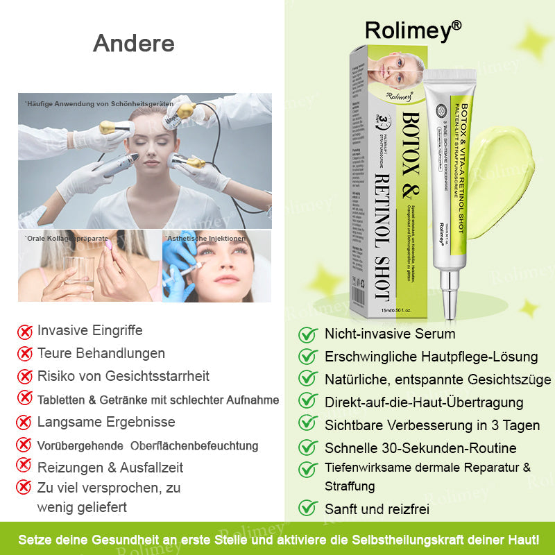 💛🐬Jetzt jugendliche Haut zurückgewinnen 💫Rolimey® Botox & Vita-A Retinol Shot Falten-Lift Straffungscreme