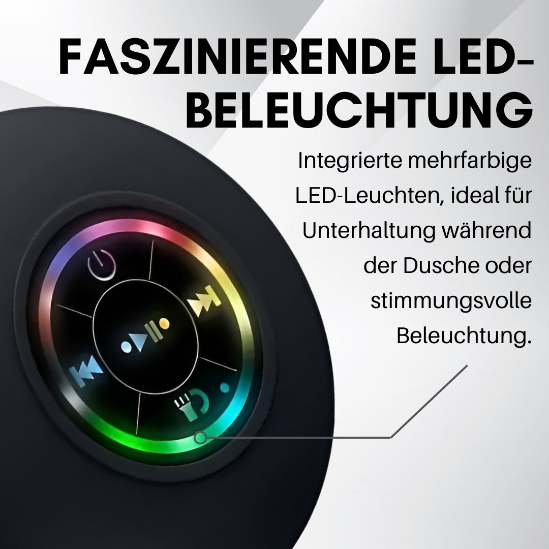 Bluetooth-Dusch-Wireless-Lautsprecher mit LED-Farblicht - IPX4 wasserdicht