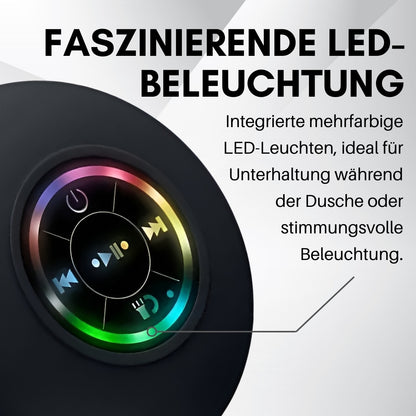 Bluetooth-Dusch-Wireless-Lautsprecher mit LED-Farblicht - IPX4 wasserdicht
