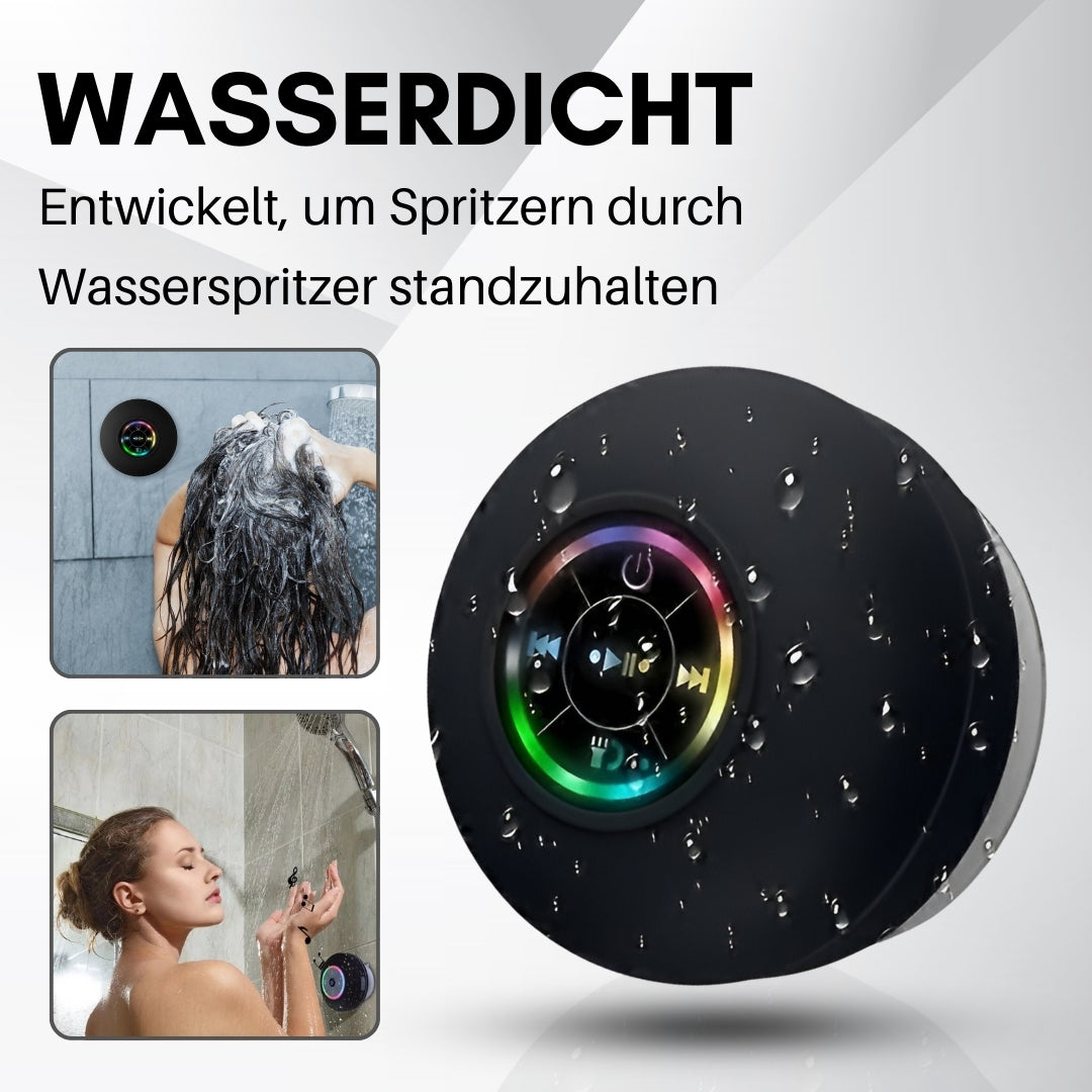 Bluetooth-Dusch-Wireless-Lautsprecher mit LED-Farblicht - IPX4 wasserdicht