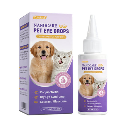 👩‍⚕️ Zakdavi™ NanoCare Pet Eye Drops ☑️ FDA Approved | Relieves Conjunctivitis, Dry Eyes, Cataracts, and Keratitis🐶