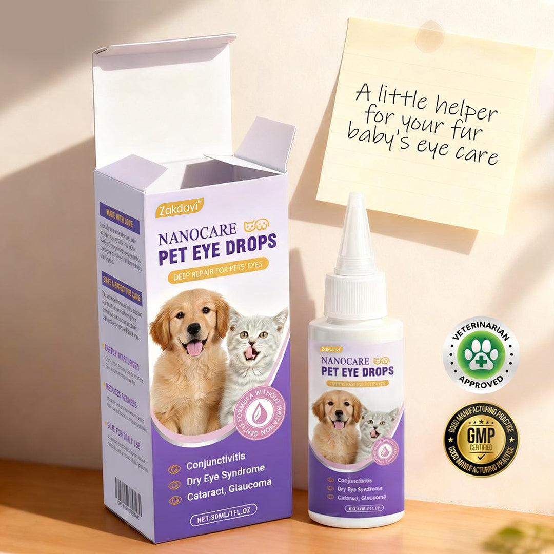 👩‍⚕️ Zakdavi™ NanoCare Pet Eye Drops ☑️ FDA Approved | Relieves Conjunctivitis, Dry Eyes, Cataracts, and Keratitis🐶