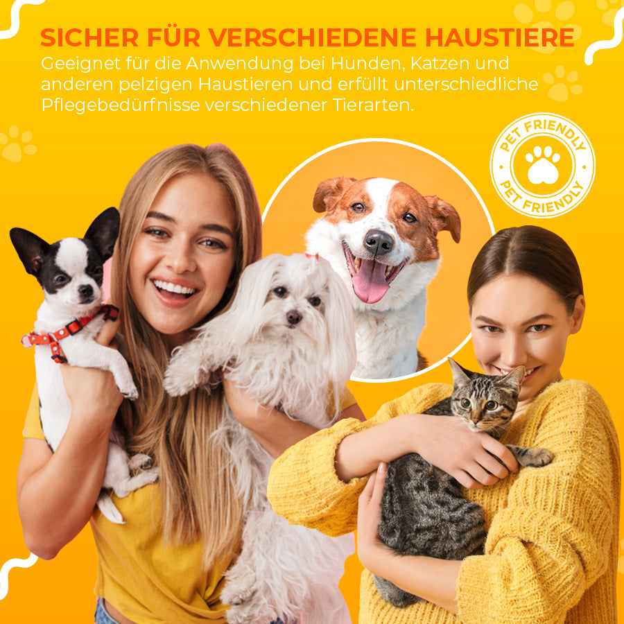 SteamCarePro™ Haustierpflege-Dampfbürste mit Pflegeöl [Veterinärmedizinisch genehmigt]