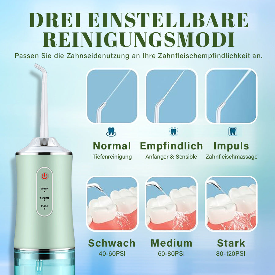 Seurico™ Wasser-Zahnseidenreiniger - kabellos, tragbar, 4 Modi 🦷