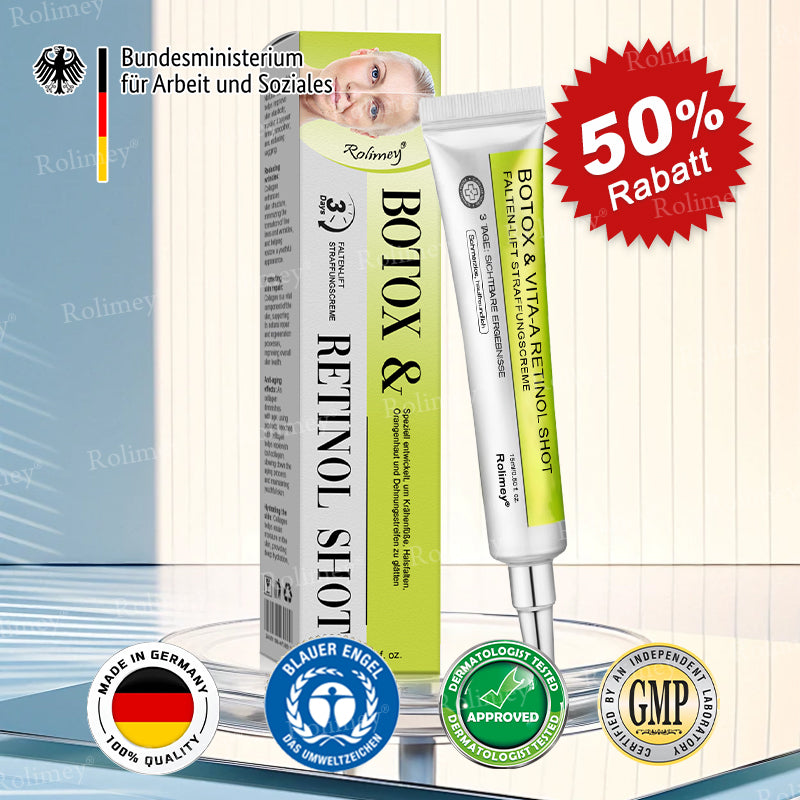 💛🐬Jetzt jugendliche Haut zurückgewinnen 💫Rolimey® Botox & Vita-A Retinol Shot Falten-Lift Straffungscreme